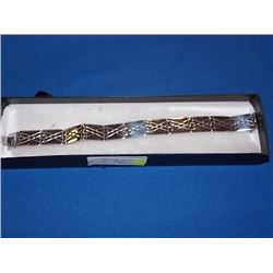 BRACELET - NEW STAINLESS STEEL - WITH ETCHED DESIGN - RETAIL ESTIMATE $125