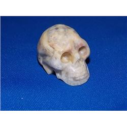 UNIQUE HAND CRAFTED CARVED UNAKITE GEMSTONE - 257.5CT - SKULL DESIGN