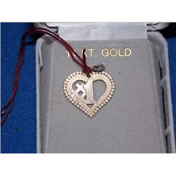 PENDANT - #1 HEART - 14K YELLOW GOLD