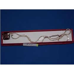 NECKLACE - ART GLASS PENDANT WITH .925 BALE - INCLUDES .925 CHAIN (19" LONG - ITALY)  - RETAIL ESTIM