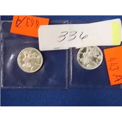 SILVER ROUND - 2 X 1 GRAM .999 STERLING SILVER - DISNEY COLLECTION - MICKEY GOLFING X 2