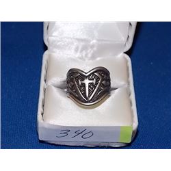 RING - CRUSADER CROSS & SHEILD SILVER RING