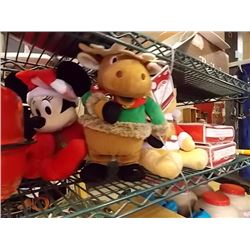 ASSORTED - 3 STUFFIES & 2 CHRISTMAS ORNAMENTS