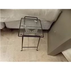 WROUGHTIRON & GLASS END TABLE
