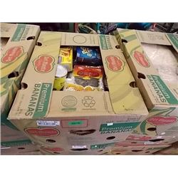 LARGE BANANA BOX OF ASSORTED FOOD ITEMS