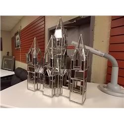 LEADED GLASS GOTHIC STYLE CASTLE  - 20" TALL