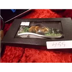 NEW FOLDING KNIFE WIT BEAR IMAGE - IN GIFT BOX