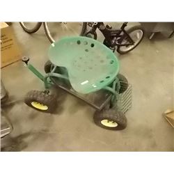 UNIQUE TRACTOR SEAT GARDEN CART
