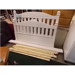 WHITE DOUBLE BED FRAME - HEDBRD, FTBRD & RAILS