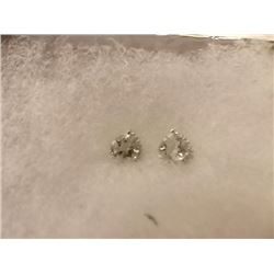 EARRINGS - NEW HEART CUSION CUT GREEN AMETHYST & DIAMONDS IN STERLING SILVER STUD DESIGNED SETTING -