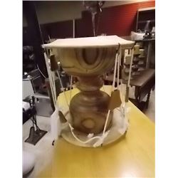 ORNATE CARVED DRUM WITH  CASE & STICKS