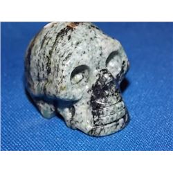 HAND CARVED ZEBRA JASPER GEMSTONE - 288CT - SKULL DESIGN