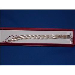 BRACELET - NEW TRI-COLOUR  - ITALIAN - UNIQUE 4 BRAIDED STERLING SILVER FLAT CHAINS WITH STURDY LOBS
