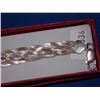 Image 2 : BRACELET - NEW TRI-COLOUR  - ITALIAN - UNIQUE 4 BRAIDED STERLING SILVER FLAT CHAINS WITH STURDY LOBS