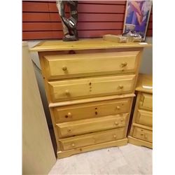 RUSTIC PINE DRESSER - HIGHBOY - 5 DRAWER
