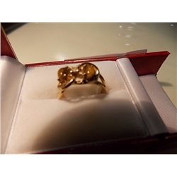 RING - TIGER EYE IN 14K GOLD SETTING with DIAMOND?