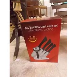 NEW STAINLESS STEEL KNIFE SET - 6PC