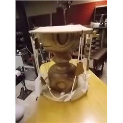 ORNATE CARVED DRUM WITH  CASE & STICKS