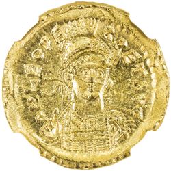 ROMAN EMPIRE: Leo I, 457-474 AD, AV solidus (4.47g). NGC MS