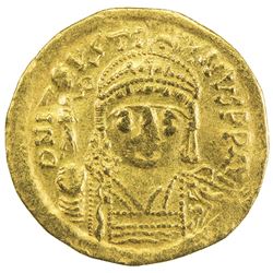 BYZANTINE EMPIRE: Justin II, 565-578, AV solidus (4.40g), Constantinople. VF