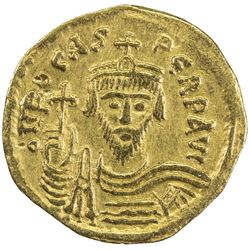 BYZANTINE EMPIRE: Phocas, 602-610, AV solidus (4.29g), Constantinople. VF