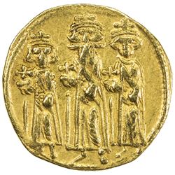BYZANTINE EMPIRE: Heraclius, 610-641, AV solidus (4.29g), Constantinople. VF