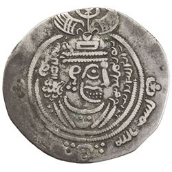 ARAB-SASANIAN: 'Abd al-Malik b. Marwan, 685-705, AR drachm (3.83g), DA+P, YE60. F-VF