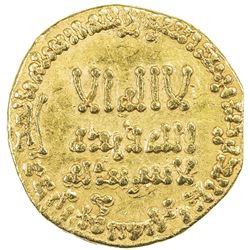 ABBASID: al-Mahdi, 775-785, AV dinar (4.16g), NM, AH162. VF