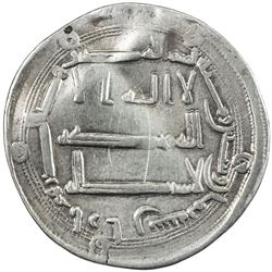 ABBASID: al-Mahdi, 775-785, AR dirham (2.83g), Arran, AH168. VF
