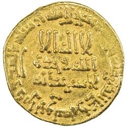 ABBASID: al-Rashid, 786-809, AV dinar (4.25g), NM (Madinat al-Salam), AH187. VF