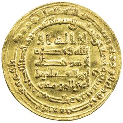 ABBASID: al-Muqtadir, 908-932, AV dinar (4.13g), Misr, AH297. VF