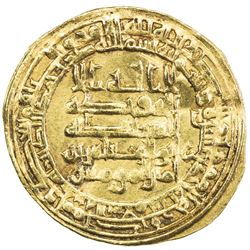 ABBASID: al-Muqtadir, 908-932, AV dinar (4.10g), Madinat al-Salam, AH311. VF-EF
