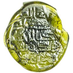 ABBASID: 'Abd al-Rahman b. Yazid, governor, 759-769, glass vessel stamp (11.51g), ND. VF