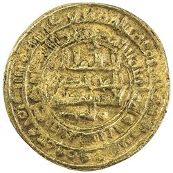 ABBASID OF YEMEN: al-Muqtadir, 908-932, AV amiri dinar (1.87g), San'a, AH307. VF