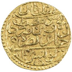 TUNIS: Mahmud I, 1730-1754, AV sultani (3.43g), Tunis, AH1148. EF