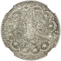 TURKEY: Mehmet V, 1909-1918, AR 5 kurush, Bursa, AH1327 year 1. NGC MS62