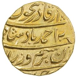 DURRANI: Ahmad Shah, 1747-1772, AV mohur (10.90g), Peshawar, year 2. NGC MS63