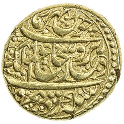 DURRANI: Shah Shuja', 2nd reign, 1803-1809, AV mohur (10.92g), Mubarak Rikab, AH1219. EF