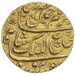 DURRANI: Shah Shuja', 2nd reign, 1803-1809, AV mohur (11.06g), Bahawalpur, year one (ahad). EF-AU