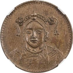 SZECHUAN-TIBET: Empress Tzu Hsi, 1861-1908, AE 10 cents, ND. NGC MS64