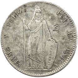 PERU: AR 8 reales, Lima, 1848. EF