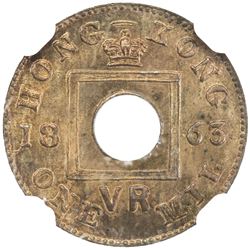 HONG KONG: Victoria, 1841-1901, AE mil, 1863. NGC MS65
