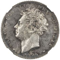 GREAT BRITAIN: George IV, 1820-1830, AR 6 pence, 1829. NGC MS63