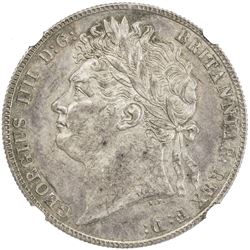 GREAT BRITAIN: George IV, 1820-1830, AR 1/2 crown, 1821. NGC MS63