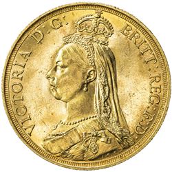 GREAT BRITAIN: Victoria, 1837-1901, AV 2 pounds, 1887. UNC
