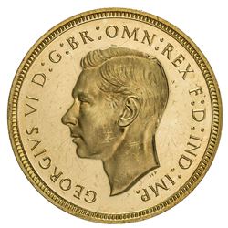 GREAT BRITAIN: George VI, 1936-1952, AV sovereign, 1937. NGC PF61