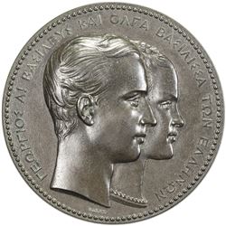 GREECE: George I, 1863-1913, AE medal (58.48g), 1868. UNC