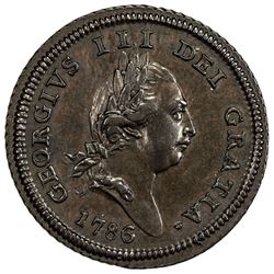 ISLE OF MAN: George III, 1760-1820, 1/2 penny (8.21g), 1786, NGC graded AU53 BR