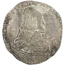 MILAN: Carlo II, 1665-1700, AR filippo (27.63g), 1694. AU