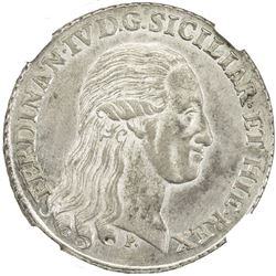 NAPLES & SICILY: Ferdinando IV, 1759-1799, 1799-1805, AR 120 grana, 1795. NGC MS64